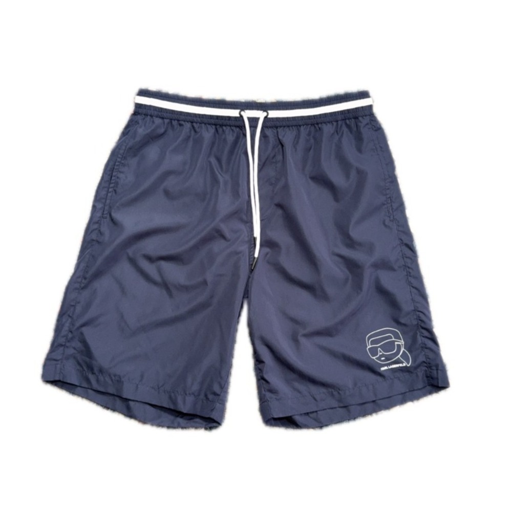 Karl Lagerfeld‎ Paris Men Logo Drawstring Swim Shorts Navy Size Medium